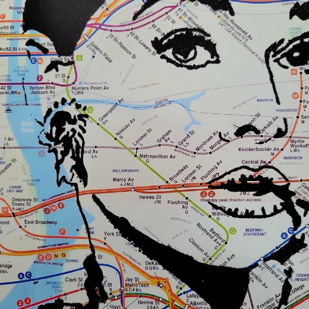 Rare Audrey Hepburn NYC Subway Map Art Metal Sign 8x12" Limited Edition - Picture 5 of 6
